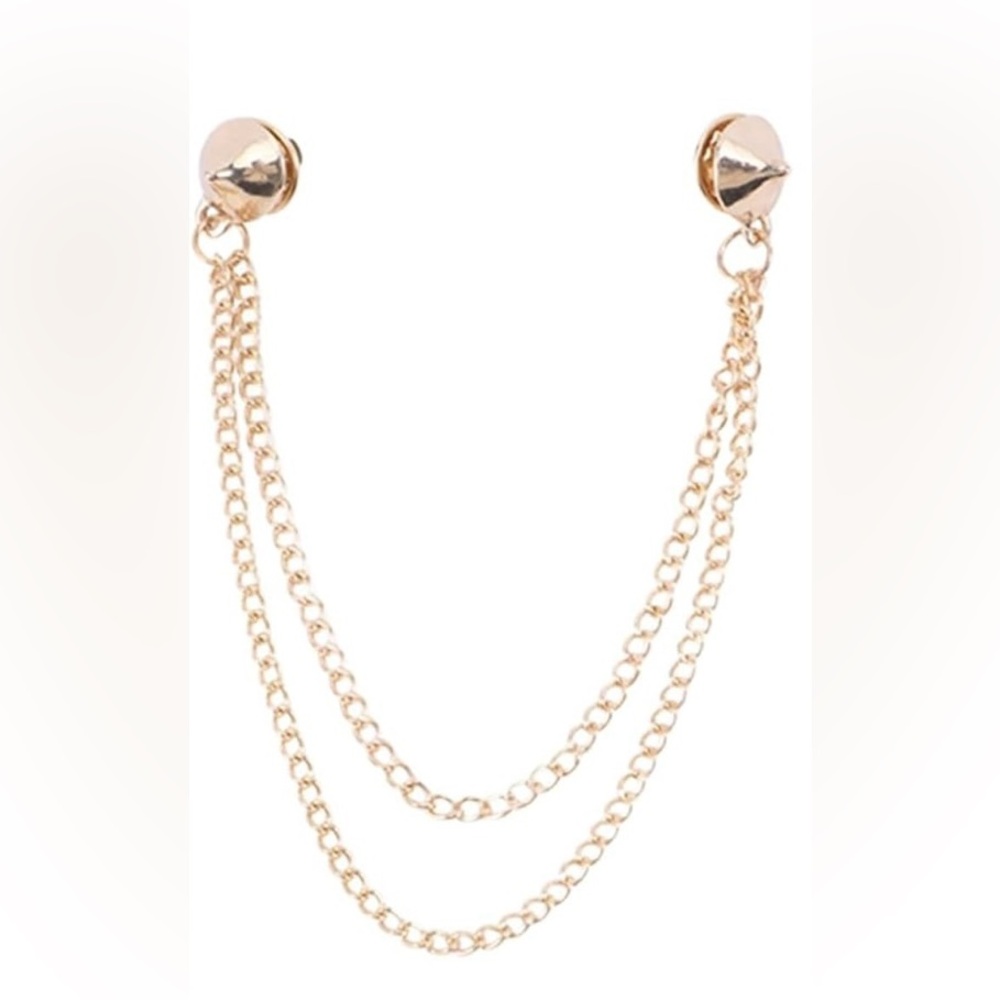 Gold Chain Collar Pins